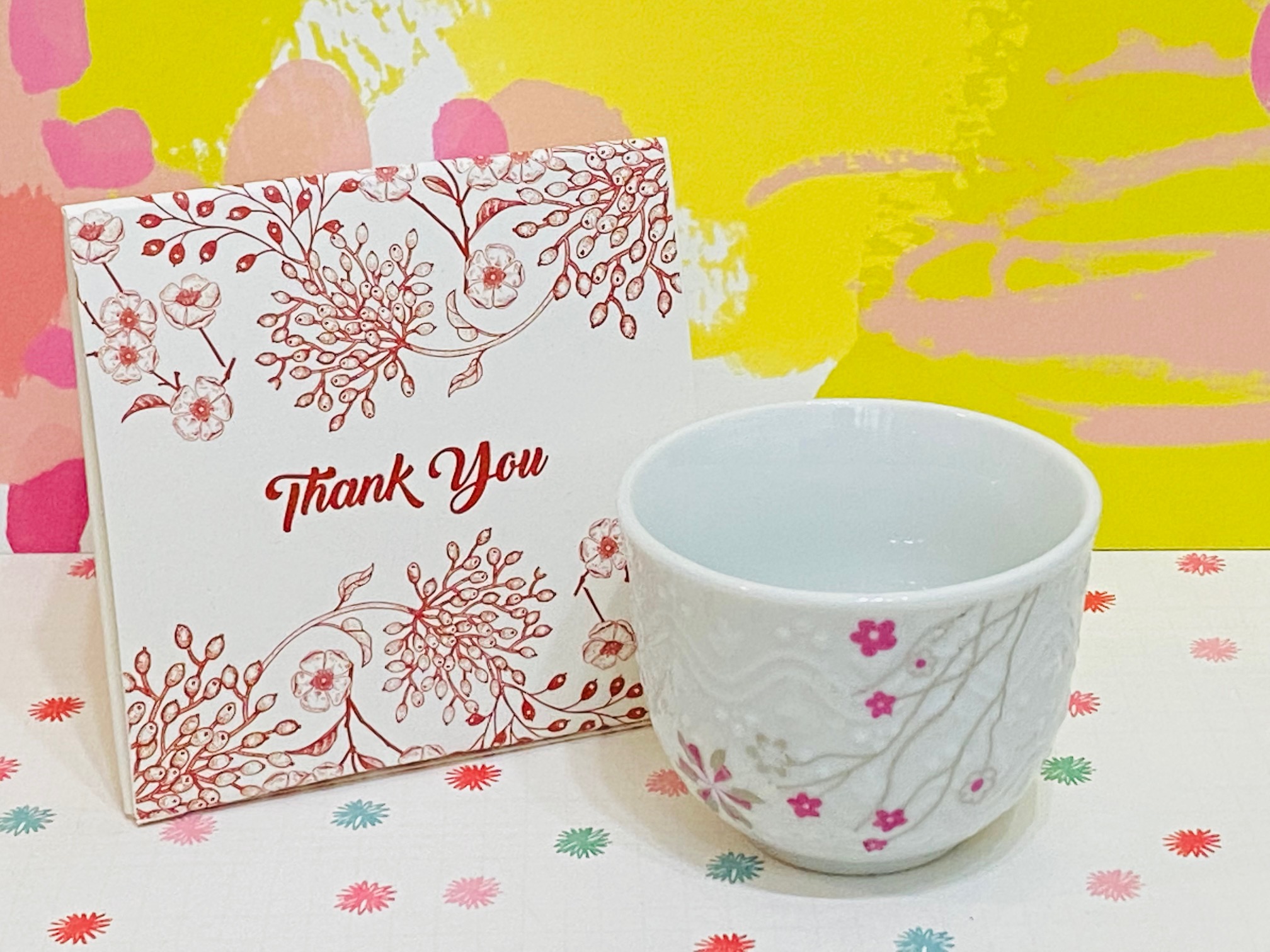 Spring Elegance Tea Cup with Pink Flowers